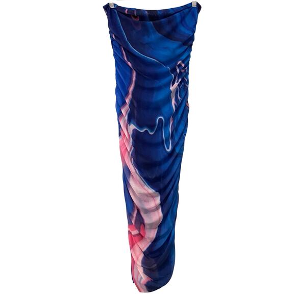 Farai London Hera Midi Dress Large Strapless Mesh Bodycon Stretch Revolve - Picture 12 of 15